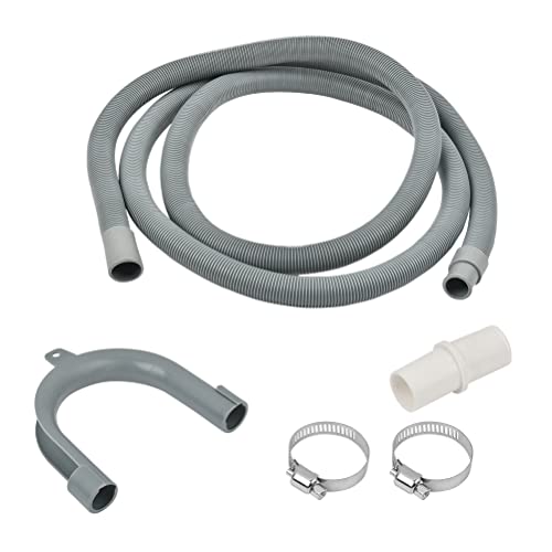 Extendable Drain Hose, TMBMLPP Drain Hose Extension Pipe, Dishwasher Hose Extender Kit, Washer Drain Hose, Washing Machine Drain Hose Clip, for Washing Machine Washer Dryer Dishwasher (2.5M, 25mm)