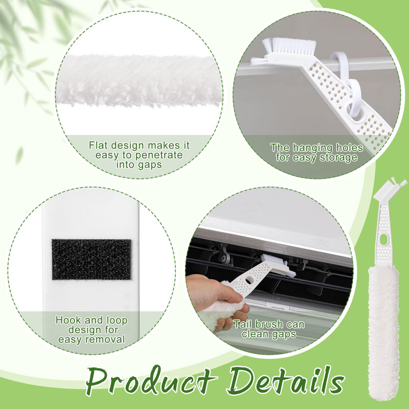 Qinyoung Air Conditioner Fin Comb Cleaner Kit Coil Cleaner Brush Air Conditioner Gap Brush No Disassembly Cleaning Quick Fin Cleaning Kit with 5 White Replaceable Brush Clothes for Air Conditioner