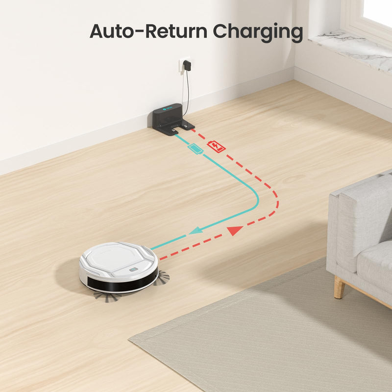 Lefant M210 Robot Vacuum Cleaner, 2200Pa Suction, Thin Design, Wi-Fi/App Control, Ideal for Pet Hair & Carpets