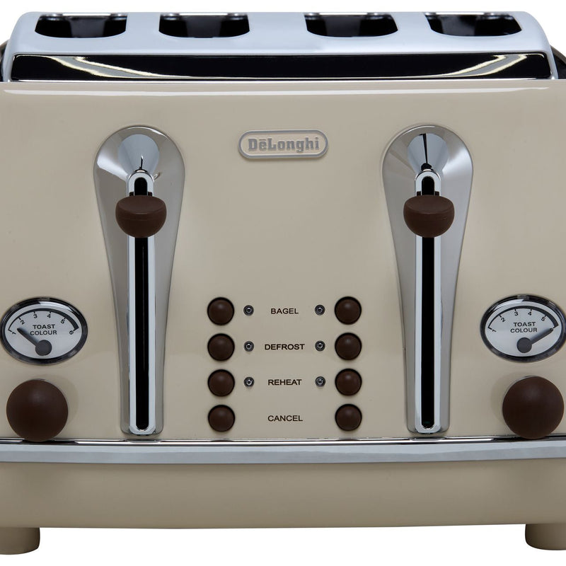 De'Longhi Icona Vintage CTOV4003.BG 4 Slice Toaster - Beige